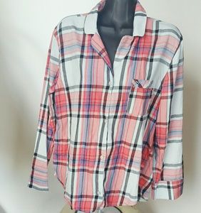 Victoria's Secret Pink Plaid Pajama Top Size M